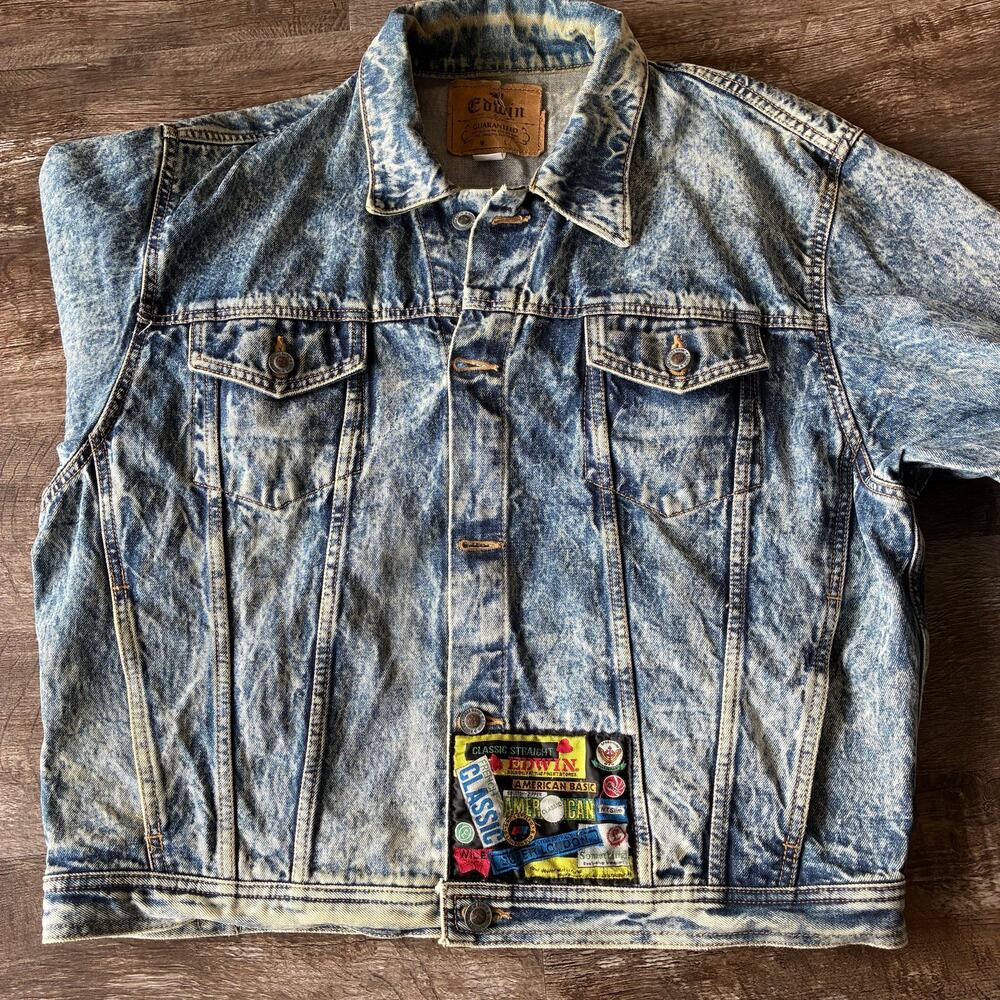 Edwin Vintage Clubman Twill Cotton Acid Washed Jacket Large